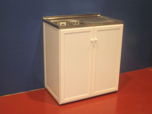 Protector de aluminio para fregadero de cocina, mueble bajo SOTTOLAVELLO  con LATERAL (562x530) MADE IN ITALY
